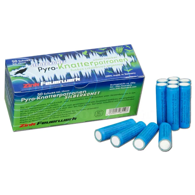 Knatterpatronen mit Silberkomet (15mm)