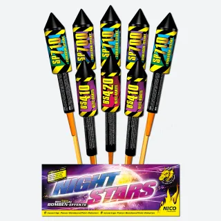 8 große Raketen mit Zerlegerbuketts